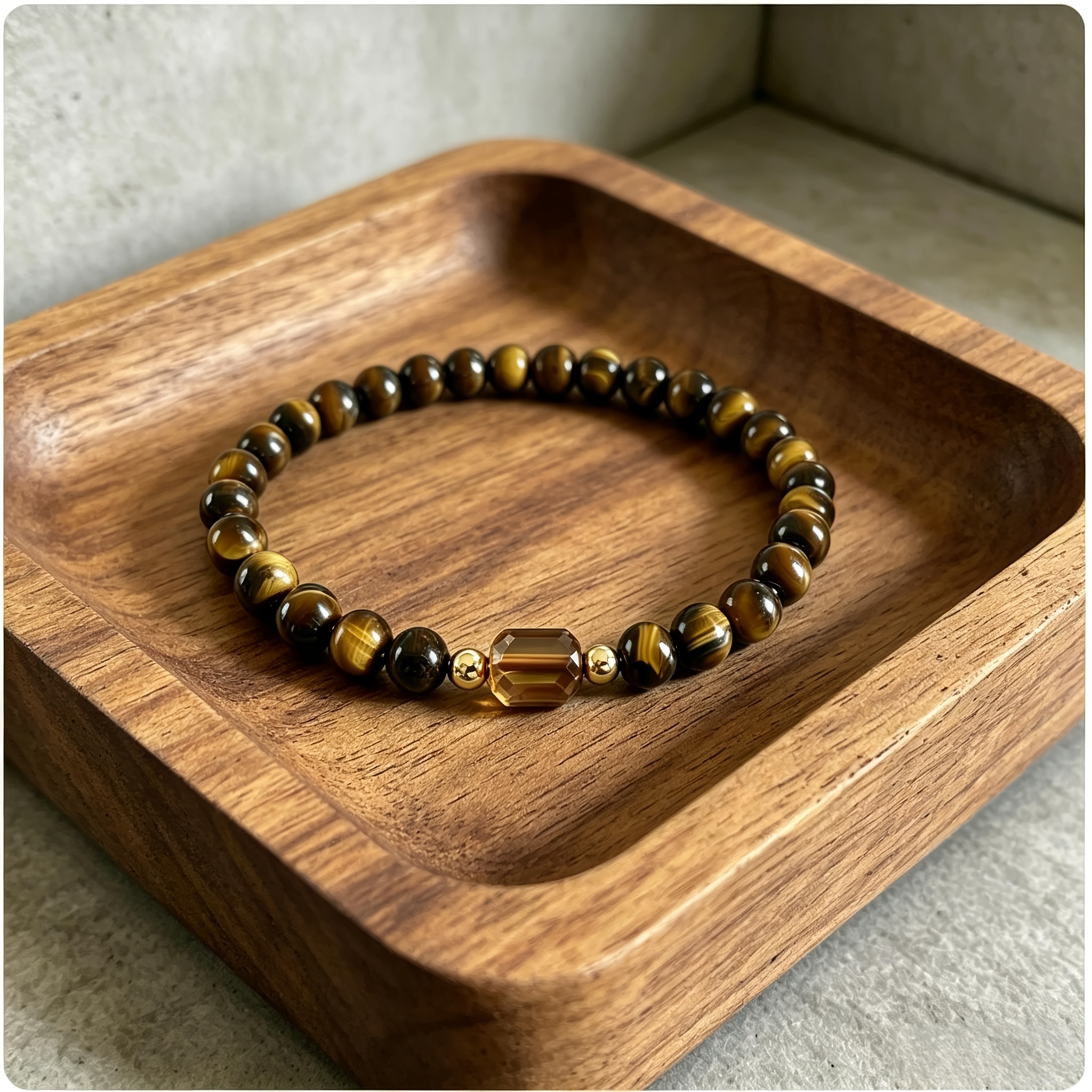 Women's Tiger's Eye Amber Bracelet for Wealth Attraction